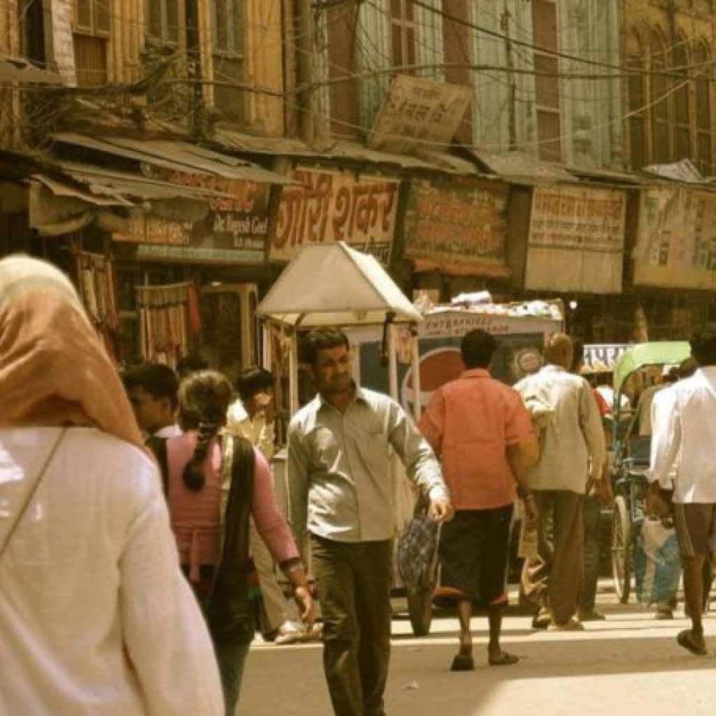 Busy street in India