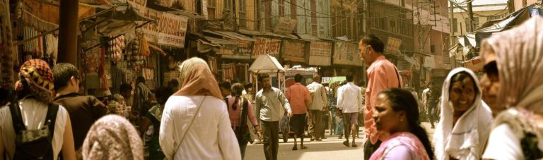Busy street in India