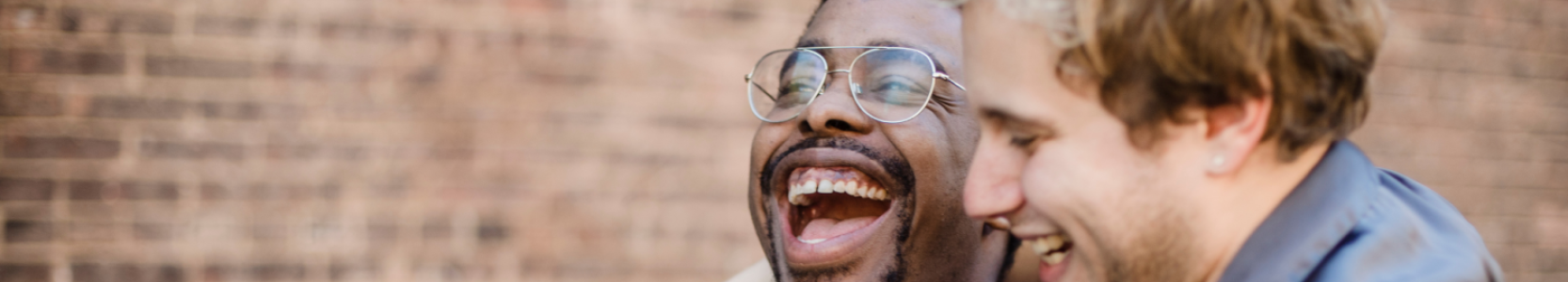 Two men are having fun